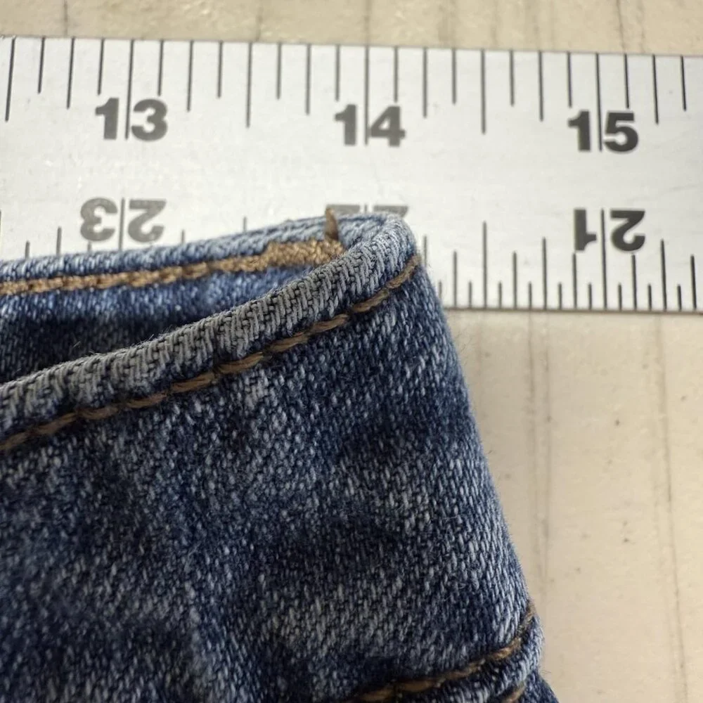 Universal Thread High Rise Shortie Shorts Womens 4 Blue Denim Button Fly Cutoffs